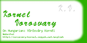kornel vorosvary business card