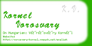 kornel vorosvary business card